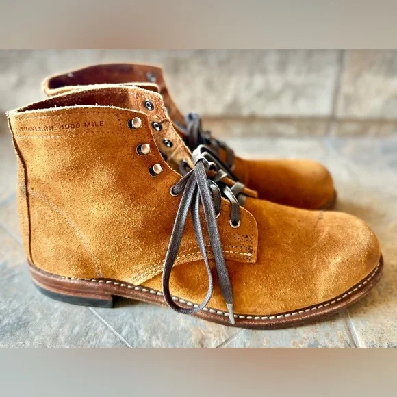 Wolverine 1000 Mile Boots Men’s 10.5D Brown Suede Lace Up USA Made - Picture 2 of 13